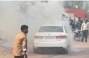 ಮಂಗಳೂರು: ನಂತೂರು ಬಳಿ ಹೊತ್ತಿ ಉರಿದ ಕಾರು…!!