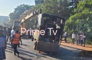 ಪಡುಬಿದ್ರಿ : ಟಯರ್ ಸ್ಫೋಟಗೊಂಡು ಟೆಂಪೋ ಪಲ್ಟಿ ಮಹಿಳೆ ಮೃತ್ಯು…!!