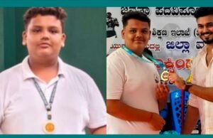 ರಾಜ್ಯಮಟ್ಟದ ಹೆವಿವೈಟ್ ಬಾಕ್ಸಿಂಗ್ ಸ್ಪರ್ಧೆಯಲ್ಲಿ ಕಂಚಿನ ಪದಕ ಗೆದ್ದ ತೇಜಸ್. ಎ….!!