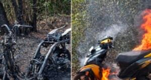 ಮನೆಯ ಅಂಗಳದಲ್ಲಿ ನಿಲ್ಲಿಸಿದ್ದ ಸ್ಕೂಟರ್ವೊಂದು ಆಕಸ್ಮಿಕವಾಗಿ ಬೆಂಕಿಗಾಹುತಿ…!!