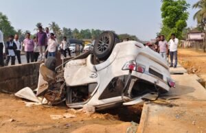 ತೆಕ್ಕಟ್ಟೆ ರಾಷ್ಟ್ರೀಯ ಹೆದ್ದಾರಿಯಲ್ಲಿ ಫಾರ್ಚೂನರ್ ಕಾರು ಪಲ್ಟಿ : ಆರು ಮಂದಿ ವಿದ್ಯಾರ್ಥಿಗಳು ಗಂಭೀರ…!!
