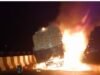 ಬೈಂದೂರು: ರಾಷ್ಟ್ರೀಯ ಹೆದ್ದಾರಿ-66ರ ಸೇತುವೆ ಮೇಲೆ ಲಾರಿ ಬೆಂಕಿಗಾಹುತಿ…!!