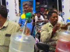 ಪೆಟ್ರೋಲ್ ದರ ಭಾರೀ ಏರಿಕೆಯಾಗಲಿದೆ ಎಂಬ ಗಾಳಿ ಸುದ್ದಿ : ಬಂಕ್ಗಳ ಮುಂದೆ ಸಾಲುಗಟ್ಟಿ ನಿಂತ ವಾಹನ ಸವಾರರು…!!