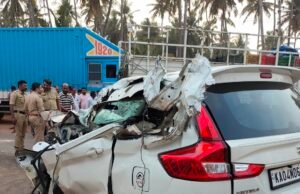 ಕಂಟೈನರ್ಗೆ ಕಾರ್ ಢಿಕ್ಕಿ : ತಾಯಿ–ಮಗಳು ದಾರುಣ ಮೃತ್ಯು : ದೇವಸ್ಥಾನಕ್ಕೆ ಹೋಗಿ ಹಿಂತಿರುಗುವಾಗ ದುರ್ಘಟನೆ…!!