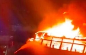 ಬೆಂಗಳೂರು : ಲುಲು ಮಾಲ್ ಎದುರು ಕೆಎಸ್ಆರ್ಟಿಸಿ ಬಸ್ ಬೆಂಕಿಗಾಹುತಿ : ಅದೃಷ್ಟವಶಾತ್ ಪ್ರಯಾಣಿಕರು ಪಾರು..!