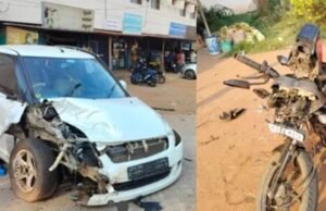 ನಿಟ್ಟೆ ಕಾಲೇಜಿನ ಬಳಿ ಭೀಕರ ಅಪಘಾತ : ಬೈಕಿಗೆ ಕಾರು ಡಿಕ್ಕಿಯಾಗಿ ತಂದೆ ಮೃತ್ಯು, ಮಗಳು ಗಂಭೀರ…!!