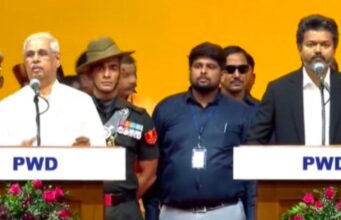 ನಟ ವಿಜಯ್ ತಮಿಳುನಾಡಿನ ನೂತನ ಮುಖ್ಯಮಂತ್ರಿಯಾಗಿ ಪ್ರಮಾಣವಚನ ಸ್ವೀಕಾರ…!!