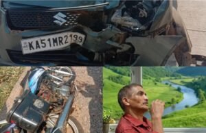 ನೆಲ್ಯಾಡಿ ಭೀಕರ ಅಪಘಾತ ಪತಿ ಸ್ಥಳದಲ್ಲಿಯೇ ಸಾವು ಪತ್ನಿಗೆ ಗಂಭೀರ ಗಾಯ