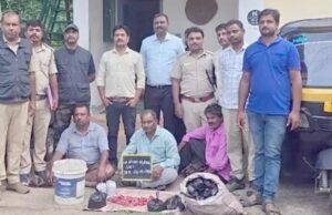 ಜಿಂಕೆ ಮಾಂಸ ಮಾರಾಟ : ಮೂವರು ಆರೋಪಿಗಳ ಬಂಧನ…!!