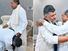 ಭಾವುಕ ಕ್ಷಣಕ್ಕೆ ಸಾಕ್ಷಿಯಾದ ಬ್ರೇಕ್ ಫಾಸ್ಟ್ ಮೀಟಿಂಗ್ : ಸಿದ್ದರಾಮಯ್ಯ ಕಾಲಿಗೆ ಬಿದ್ದು ಆಶೀರ್ವಾದ ಪಡೆದ ಡಿ.ಕೆ ಶಿವಕುಮಾರ್…!!
