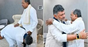 ಭಾವುಕ ಕ್ಷಣಕ್ಕೆ ಸಾಕ್ಷಿಯಾದ ಬ್ರೇಕ್ ಫಾಸ್ಟ್ ಮೀಟಿಂಗ್ : ಸಿದ್ದರಾಮಯ್ಯ ಕಾಲಿಗೆ ಬಿದ್ದು ಆಶೀರ್ವಾದ ಪಡೆದ ಡಿ.ಕೆ ಶಿವಕುಮಾರ್…!!