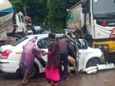 ಗುಂಡ್ಯ – ಕಾರು-ಟ್ಯಾಂಕರ್ ಮುಖಾಮುಖಿ ಡಿಕ್ಕಿ, ಐವರಿಗೆ ಗಾಯ