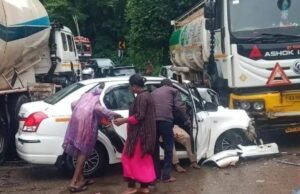 ಗುಂಡ್ಯ – ಕಾರು-ಟ್ಯಾಂಕರ್ ಮುಖಾಮುಖಿ ಢಿಕ್ಕಿ : ಐವರಿಗೆ ಗಾಯ…!!