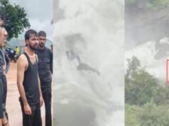 ಭಾರೀ ಮಳೆ ನಡುವೆ ಜಲಪಾತದಲ್ಲಿ ಅವಾಂತರ : ಸೆಲ್ಫಿಗಾಗಿ ನೀರಿಗಿಳಿದ ಕಾಲೇಜು ವಿದ್ಯಾರ್ಥಿಗಳ ರಕ್ಷಣೆ…!!