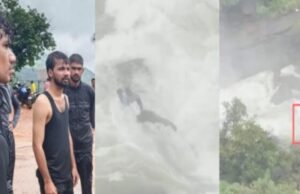 ಭಾರೀ ಮಳೆ ನಡುವೆ ಜಲಪಾತದಲ್ಲಿ ಅವಾಂತರ : ಸೆಲ್ಫಿಗಾಗಿ ನೀರಿಗಿಳಿದ ಕಾಲೇಜು ವಿದ್ಯಾರ್ಥಿಗಳ ರಕ್ಷಣೆ…!!