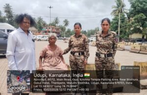 ಉಡುಪಿ: ಶ್ರೀ ಕೃಷ್ಣ ಮಠದ ಯಾತ್ರಿಕರ ವಾಹನ ನಿಲುಗಡೆ ಸ್ಥಳದಲ್ಲಿ ಅಸಹಾಯಕ ಸ್ಥಿತಿಯಲ್ಲಿದ್ದ ವೃದ್ಧೆಯ ರಕ್ಷಣೆ…!!