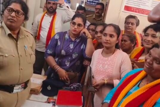 ನ್ಯಾಯದ ಪರ ಧ್ವನಿ ಎತ್ತಿದ ಮಹಿಳೆಗೆ ಕರ್ನಾಟಕ ರಕ್ಷಣಾ ವೇದಿಕೆ ಆಸರೆ…!!