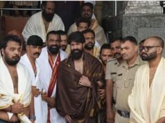 ಟಾಕ್ಸಿಕ್ ಬಿಡುಗಡೆಗೂ ಮುನ್ನ ಧರ್ಮಸ್ಥಳಕ್ಕೆ ಭೇಟಿ ನೀಡಿ ವಿಶೇಷ ಪೂಜೆ ಸಲ್ಲಿಸಿದ ನಟ ಯಶ್…!!