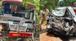 ಬೆಳ್ತಂಗಡಿ: ಕಾರು-ಬಸ್ ನಡುವೆ ಅಪಘಾತ; ಹಲವರಿಗೆ ಗಾಯ…!!