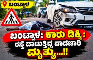 ಬಂಟ್ವಾಳ: ಕಾರು ಡಿಕ್ಕಿ; ರಸ್ತೆ ದಾಟುತ್ತಿದ್ದ ಪಾದಚಾರಿ ಮೃತ್ಯು…!!