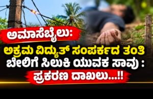 ಅಮಾಸೆಬೈಲು: ಅಕ್ರಮ ವಿದ್ಯುತ್ ಸಂಪರ್ಕದ ತಂತಿ ಬೇಲಿಗೆ ಸಿಲುಕಿ ಯುವಕ ಸಾವು : ಪ್ರಕರಣ ದಾಖಲು…!!