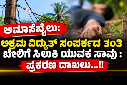 ಅಮಾಸೆಬೈಲು: ಅಕ್ರಮ ವಿದ್ಯುತ್ ಸಂಪರ್ಕದ ತಂತಿ ಬೇಲಿಗೆ ಸಿಲುಕಿ ಯುವಕ ಸಾವು : ಪ್ರಕರಣ ದಾಖಲು…!!