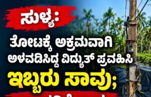 ಸುಳ್ಯ: ತೋಟಕ್ಕೆ ಅಕ್ರಮವಾಗಿ ಅಳವಡಿಸಿದ್ದ ವಿದ್ಯುತ್ ಪ್ರವಹಿಸಿ ಇಬ್ಬರು ಸಾವು : ಬಾಲಕನಿಗೆ ಗಾಯ…!!